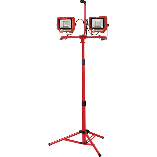Twin Work Light with Tripod, LED, 40 W, 6000 Lumens, Aluminum Housing We Share Industrial Supply