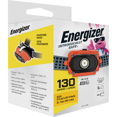Lampe frontale &agrave; s&eacute;curit&eacute; intrins&egrave;que, DEL, 130 lumens, 6 hres de fonctionnement, piles AAA We Share Industrial Supply