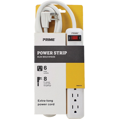 Power Strip, 6 Outlet(s), 8', 15 A, 1875 W, 125 V We Share Industrial Supply