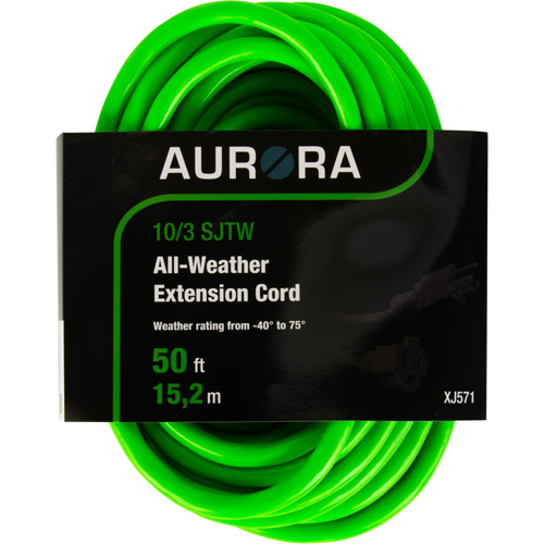 Cordon rallonge de calibre industriel, Toutes saisons, SJTW, AWG 10/3, 15 A, 50' We Share Industrial Supply