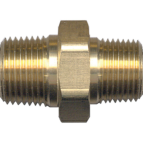 Reducing Hex Nipple, Brass, 1/4" x 1/8", NPT x NPT We Share Industrial Supply