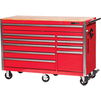 PRC5610 Pro Series Roller Cabinet, 10 Drawers, 55-9/10" W x 24-1/10" D x 39-7/10" H, Red We Share Industrial Supply