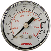 Manom&egrave;tre,  1-1/2", 0 - 100 psi, Fixation arri&egrave;re, Analogique We Share Industrial Supply