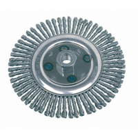 Knot Wire Wheel Brushes - Stringer Bead, 6-1/2" Dia., 0.02" Fill, 5/8"-11 Arbor, Steel We Share Industrial Supply