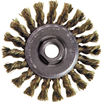 High Speed Small Grinder Knot Wire Wheel Brush, 4" Dia., 0.02" Fill, 5/8"-11 Arbor, Stainless Steel We Share Industrial Supply