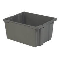 Polylewton Stack-N-Nest&reg; Containers, 15.1" x 30.1" x 24", Grey We Share Industrial Supply
