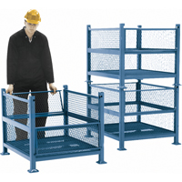 Conteneurs en m&eacute;tal grillag&eacute;, 2 panneaux repliables, Capacit&eacute; 2500 lb, 34,5" la x 40,5" p x 32,25" h We Share Industrial Supply
