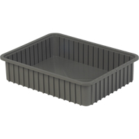 Divider Box&reg; Containers, Polyethylene, 22.4" W x 17.4" D x 5" H, Grey We Share Industrial Supply