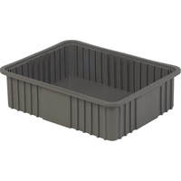 Divider Box, Polyethylene, 20.9" W x 15.9" D x 6" H, Grey We Share Industrial Supply