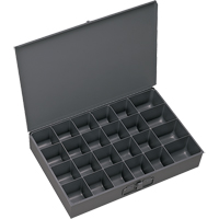 Compartment Scoop Boxes, Steel, 24 Slots, 13-3/8" W x 9-1/4" D x 2" H, Grey We Share Industrial Supply
