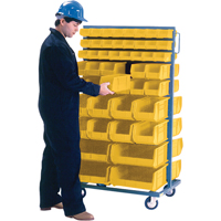 Double-Sided Mobile Bin Rack, Double-sided, 96 bins, 36" W x 24" D x 63" H We Share Industrial Supply