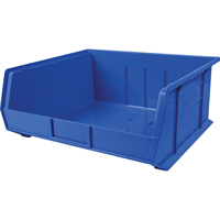 Bac en plastique, 16-1/2" la, 11" h x 18" p, Bleu We Share Industrial Supply