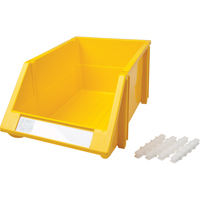 Stack & Hang Bin, 8-3/16" W x 6-3/16" H x 14" D, Yellow We Share Industrial Supply