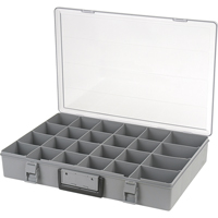 Boîte &agrave; compartiments, Plastique, 24 compartiments, 18-1/2" la x 13" p, 3" h, Gris We Share Industrial Supply