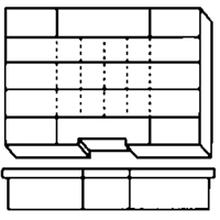 Boîte &agrave; compartiments, Plastique, 15-1/2" la x 11-3/4" p, 2-1/2" h, Gris We Share Industrial Supply
