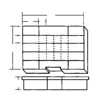 Boîte &agrave; compartiments, Plastique, 24 compartiments, 15-1/2" la x 11-3/4" p, 2-1/2" h, Gris We Share Industrial Supply