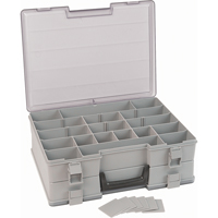 Boîte &agrave; compartiments, Plastique, 48 compartiments, 15-1/2" la x 11-3/4" p, 5" h, Gris We Share Industrial Supply