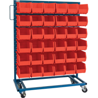 Single-Sided Mobile Bin Rack, Single-sided, 36 bins, 36" W x 16" D x 46-1/2" H We Share Industrial Supply