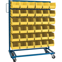 Single-Sided Mobile Bin Rack, Single-sided, 36 bins, 36" W x 16" D x 46-1/2" H We Share Industrial Supply