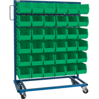 Single-Sided Mobile Bin Rack, Single-sided, 36 bins, 36" W x 16" D x 46-1/2" H We Share Industrial Supply