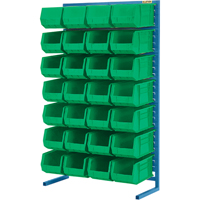 Single-Sided Stationary Bin Rack, 36" W x 12" D x 61" H, 28 Bins We Share Industrial Supply