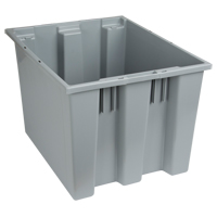 Stack & Nest Totes, 13" x 19.5" x 15.5", Grey We Share Industrial Supply