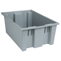 Contenants Stack & Nest, 8" x 19,5" x 13,5", Gris We Share Industrial Supply