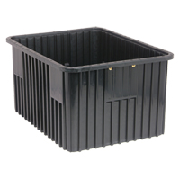 Conductive Dividable Grid Containers, Polypropylene, 17-1/2" W x 22-1/2" D x 8" H, Black We Share Industrial Supply