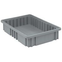 Divider Box&reg; Containers, Plastic, 16.5" W x 10.9" D x 3.5" H, Grey We Share Industrial Supply