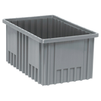 Divider Box&reg; Containers, Plastic, 16.5" W x 10.9" D x 8" H, Grey We Share Industrial Supply