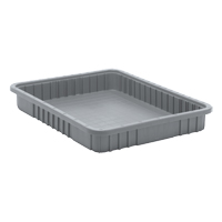 Divider Box&reg; Containers, Plastic, 22.5" W x 17.5" D x 3" H, Grey We Share Industrial Supply