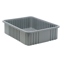 Divider Box&reg; Containers, Plastic, 22.5" W x 17.5" D x 6" H, Grey We Share Industrial Supply