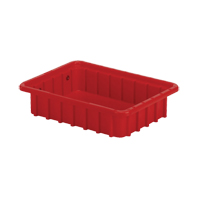 Divider Box&reg; Containers, Polyethylene, 10.8" W x 8.3" D x 2.5" H, Red We Share Industrial Supply
