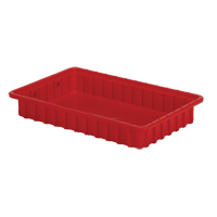 Divider Box&reg; Containers, Polyethylene, 16.5" W x 10.9" D x 2.5" H, Red We Share Industrial Supply