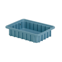 Divider Box&reg; Containers, Polyethylene, 10.8" W x 8.3" D x 2.5" H, Light Blue We Share Industrial Supply