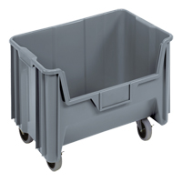 Bac g&eacute;ant mobile empilable, 12-7/16" ha x 19-7/8" la x 15-1/4" p, Capacit&eacute; de 250 lb, Gris We Share Industrial Supply