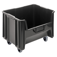 Bac g&eacute;ant mobile empilable, 12-7/16" ha x 19-7/8" la x 15-1/4" p, Capacit&eacute; de 250 lb, Noir We Share Industrial Supply