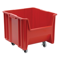 Bac g&eacute;ant mobile empilable, 12-1/2" ha x 16-1/2" la x 17-1/2" p, Capacit&eacute; de 250 lb, Rouge We Share Industrial Supply