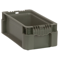 Collapsible Stacking Container, 7" W x 12" D x 5" H, Grey We Share Industrial Supply