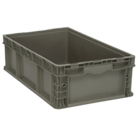 Collapsible Stacking Container, 15" W x 24" D x 7.5" H, Grey We Share Industrial Supply