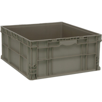 Stacking Container, 22.5" W x 22.5" D x 11" H, Grey We Share Industrial Supply