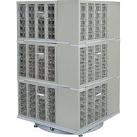 Armoire industrielle robuste avec carrousel &agrave; tiroirs, Acier, 240 tiroirs, 27" la x 27" p x 48" h, Gris We Share Industrial Supply