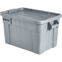 Bac de stockage Brute avec couvercle, 27,88” p x 17,38” la x 15,13” h, Capacit&eacute; 160 lb, Gris We Share Industrial Supply