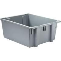 Caisse-palette empilable et emboîtable, 10" x 19,5" x 23,5", Gris We Share Industrial Supply
