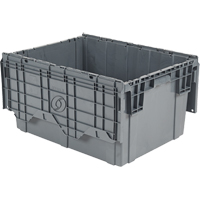 Contenants de distribution Flipak en plastique poly&eacute;thyl&egrave;ne (PE), 27,9" x 20,9" x 15,2", Gris We Share Industrial Supply