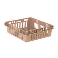 Contenant en plastique empilable Stack-N-Nest pour l'agriculture, 20,3" x 24" x 6,8", Beige We Share Industrial Supply