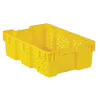 Contenant en plastique empilable Stack-N-Nest pour l'agriculture, 16" x 23,9" x 7,3", Jaune We Share Industrial Supply