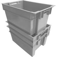 Contenant Stack & Nest, 16" la, 12" h x 24" p, Gris We Share Industrial Supply