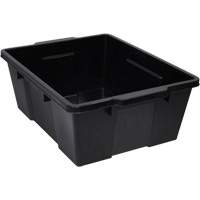Plastic Latch Container, 15.875" W x 21" D x 7.75" H, Black We Share Industrial Supply