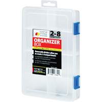 Boîte &agrave; compartiments en plastique, 5,5" la x 7,75" p x 1,75" h, 8 compartiments We Share Industrial Supply